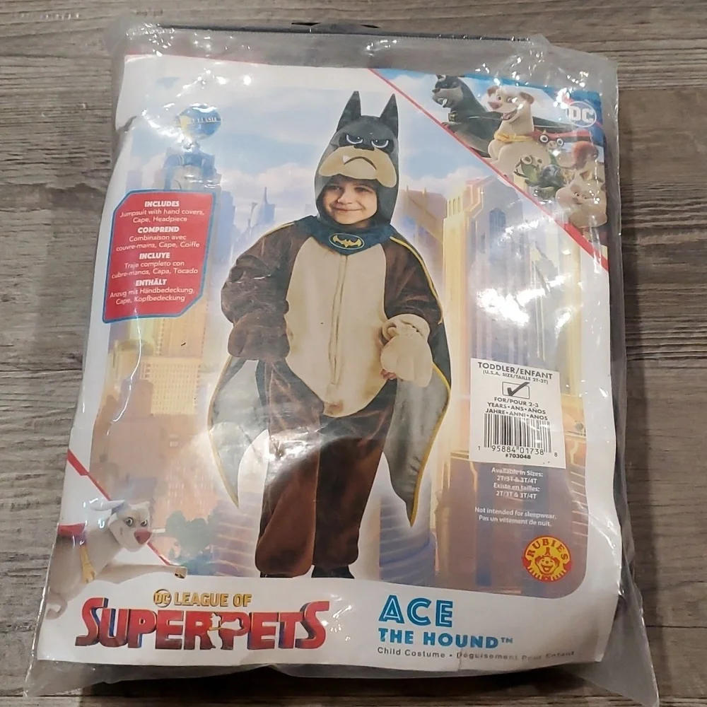 League of Superpets Acw the Hound Costume Size 2T-3T